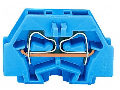 2-conductor terminal block; without push-buttons; with fixing flange; for screw or similar mounting types; Fixing hole 3.2 mm ; can be commoned with adjacent jumpers and staggered jumpers; CAGE CLAMP; 1,50 mm; blue