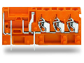 Stackable 3-conductor PCB terminal block; with fuse mounting; 2.5 mm; Pin spacing 5.08 mm; 1-pole; CAGE CLAMP; 2,50 mm; orange