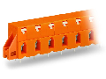 PCB terminal block; push-button; 2.5 mm; Pin spacing 10.16 mm; 2-pole; CAGE CLAMP; clamping collar; 2,50 mm; orange