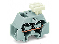 4-conductor terminal block; on one side with push-button; with fixing flange; for screw or similar mounting types; Fixing hole 3.2 mm Ø; 2.5 mm²; CAGE CLAMP®; 2,50 mm²; gray