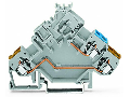 2-conductor actuator terminal block; with colored conductor entries; 2.5 mm²; CAGE CLAMP®; 2,50 mm²; gray