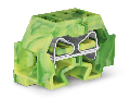 4-conductor terminal block; without push-buttons; with fixing flange; for screw or similar mounting types; Fixing hole 3.2 mm Ø; 4 mm²; CAGE CLAMP®; 4,00 mm²; green-yellow