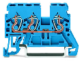 3-conductor through terminal block; 2.5 mm²; suitable for Ex i applications; side and center marking; for DIN-rail 35 x 15 and 35 x 7.5; CAGE CLAMP®; 2,50 mm²; blue