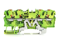 4-conductor ground terminal block; 4 mm²; with test port; side and center marking; for DIN-rail 35 x 15 and 35 x 7.5; Push-in CAGE CLAMP®; 4,00 mm²; green-yellow