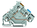 3-conductor sensor terminal block; LED (red); for NPN-(low-side) switching sensors; with colored conductor entries; 2.5 mm²; CAGE CLAMP®; 2,50 mm²; gray