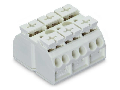 4-conductor chassis-mount terminal strip; 3-pole; without ground contact; for 3 mm ø screw and nut; 4 mm²; 4,00 mm²; white