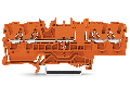 4-conductor disconnect/test terminal block; with test option; orange disconnect link; for DIN-rail 35 x 15 and 35 x 7.5; 2.5 mm²; Push-in CAGE CLAMP®; 2,50 mm²; orange