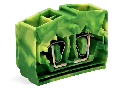 4-conductor center terminal block; without push-buttons; 2.5 mm²; CAGE CLAMP®; 2,50 mm²; green-yellow