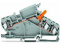 3-conductor through terminal block; 6 mm²; with touch-proof test socket; e.g., voltage transformer circuits; center marking; for DIN-rail 35 x 15 and 35 x 7.5; CAGE CLAMP®; 6,00 mm²; gray