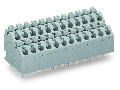 Double-deck PCB terminal block; push-button; 1.5 mm²; Pin spacing 5 mm; 2 x 2-pole; Push-in CAGE CLAMP®; 1,50 mm²; agate gray