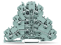 Component terminal block; triple-deck; with 3 diodes 1N4007; Right-side anode; for DIN-rail 35 x 15 and 35 x 7.5; 2.5 mm²; Push-in CAGE CLAMP®; 2,50 mm²; gray