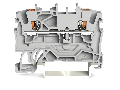 2-conductor through terminal block; with push-button; 1.5 mm; with test port; side and center marking; for DIN-rail 35 x 15 and 35 x 7.5; Push-in CAGE CLAMP; 1,00 mm; gray