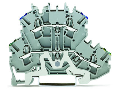 Double-deck terminal block; Ground conductor/through terminal block; PE/N; without marker carrier; suitable for Ex e II applications; for DIN-rail 35 x 15 and 35 x 7.5; 2.5 mm²; Push-in CAGE CLAMP®; 2,50 mm²; gray