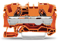 2-conductor through terminal block; 6 mm; suitable for Ex e II applications; side and center marking; for DIN-rail 35 x 15 and 35 x 7.5; Push-in CAGE CLAMP; 6,00 mm; orange