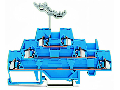 Triple-deck terminal block; Through/through/through terminal block; for DIN-rail 35 x 15 and 35 x 7.5; 2.5 mm²; CAGE CLAMP®; 2,50 mm²; blue/blue/blue