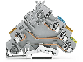 3-conductor actuator supply terminal block; with ground contact; with colored conductor entries; 2.5 mm²; CAGE CLAMP®; 2,50 mm²; gray