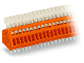 PCB terminal block; push-button; 0.5 mm²; Pin spacing 2.54 mm; 6-pole; CAGE CLAMP®; 0,50 mm²; orange