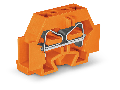 2-conductor terminal block; without push-buttons; with fixing flange; for screw or similar mounting types; Fixing hole 3.2 mm Ø; 4 mm²; CAGE CLAMP®; 4,00 mm²; orange