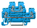 Double-deck terminal block; Through/through terminal block; N/N; suitable for Ex i applications; for DIN-rail 35 x 15 and 35 x 7.5; 2.5 mm²; CAGE CLAMP®; 2,50 mm²; blue