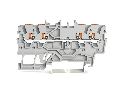 4-conductor through terminal block; with push-button; 1 mm; with test port; side and center marking; for DIN-rail 35 x 15 and 35 x 7.5; Push-in CAGE CLAMP; 1,00 mm; gray