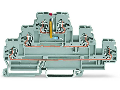 Component terminal block; triple-deck; LED (red); 24 VDC; for DIN-rail 35 x 15 and 35 x 7.5; 2.5 mm²; CAGE CLAMP®; 2,50 mm²; gray