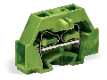 2-conductor terminal block; without push-buttons; with fixing flange; for screw or similar mounting types; Fixing hole 3.2 mm Ø; 1.5 mm²; CAGE CLAMP®; 1,50 mm²; green-yellow