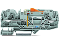 Ground conductor disconnect terminal block; with test option; with orange disconnect link; 230 V; 6 mm²; Push-in CAGE CLAMP®; 6,00 mm²; gray