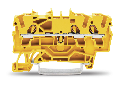 3-conductor through terminal block; 2.5 mm; suitable for Ex e II applications; side and center marking; for DIN-rail 35 x 15 and 35 x 7.5; Push-in CAGE CLAMP; 2,50 mm; yellow