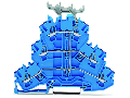 Triple-deck terminal block; 6-conductor through terminal block; N; with marker carrier; for Ex e II and Ex i applications; internal commoning; conductor entry with violet marking; for DIN-rail 35 x 15 and 35 x 7.5; 2.5 mm²; Push-in CAGE CLAMP®; 2,50 