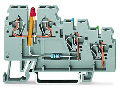 3-conductor actuator supply terminal block; LED (red); for PNP-(high-side) switching actuators; 2.5 mm²; CAGE CLAMP®; 2,50 mm²; gray