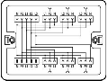 Distribution box; Three-phase to single-phase current (400 V/230 V); 1 input; 7 outputs; Cod. A; MIDI; white