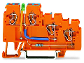 3-conductor sensor supply terminal block; LED (green); 2.5 mm²; CAGE CLAMP®; 2,50 mm²; orange