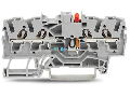 Component terminal block; 4-conductor; LED (red); 24 VDC; for DIN-rail 35 x 15 and 35 x 7.5; 2.5 mm²; Push-in CAGE CLAMP®; 2,50 mm²; gray