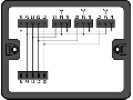 Distribution box; Three-phase to single-phase current (400 V/230 V); 1 input; 4 outputs; Cod. A; MIDI; black