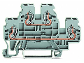 Double-deck terminal block; Through/through terminal block; L/N; for DIN-rail 35 x 15 and 35 x 7.5; 2.5 mm²; CAGE CLAMP®; 2,50 mm²; gray