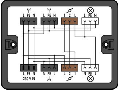 Distribution box; Two-way circuit; 1 input; 7 outputs; Cod. A, S; MIDI; black