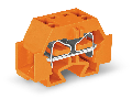 4-conductor terminal block; without push-buttons; with fixing flange; for screw or similar mounting types; Fixing hole 3.2 mm Ø; 4 mm²; CAGE CLAMP®; 4,00 mm²; orange