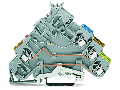 3-conductor actuator supply terminal block; LED (red); with ground contact; with colored conductor entries; 2.5 mm²; CAGE CLAMP®; 2,50 mm²; gray