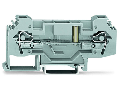 2-conductor through terminal block; 6 mm; with test option; for 4 mm  test plugs; same profile as 2-conductor disconnect terminal block; lateral marker slots; for DIN-rail 35 x 15 and 35 x 7.5; CAGE CLAMP; 6,00 mm; gray