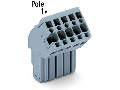 1-conductor female plug; angled; 4 mm²; 10-pole; 4,00 mm²; gray