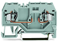 2-conductor carrier terminal block; for DIN-rail 35 x 15 and 35 x 7.5; 4 mm²; CAGE CLAMP®; 4,00 mm²; gray