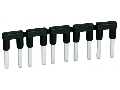 Comb-style jumper bar; for conductor entry; insulated; terminated conductor entry; black