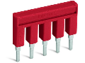 Push-in type jumper bar; insulated; 10-way; Nominal current 25 A; red