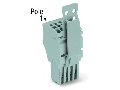 1-conductor female plug; Strain relief plate; 1.5 mm²; 6-pole; 1,50 mm²; gray