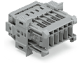 1-conductor male connector; Snap-in flange; 4 mm; Pin spacing 5 mm; 4-pole; 4,00 mm; gray