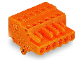 1-conductor female plug; Snap-in mounting feet; 2.5 mm; Pin spacing 5.08 mm; 4-pole; 2,50 mm; orange