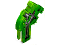 Center module for 1-conductor female connector; angled; 4 mm; 1-pole; 4,00 mm; green-yellow