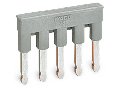 Comb-style jumper bar; insulated; 5-way; IN = IN terminal block; gray