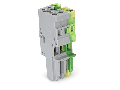 1-conductor female plug; 4 mm; 3-pole; 4,00 mm; gray, green-yellow