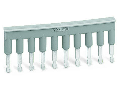 Comb-style jumper bar; insulated; 10-way; IN = IN terminal block; gray